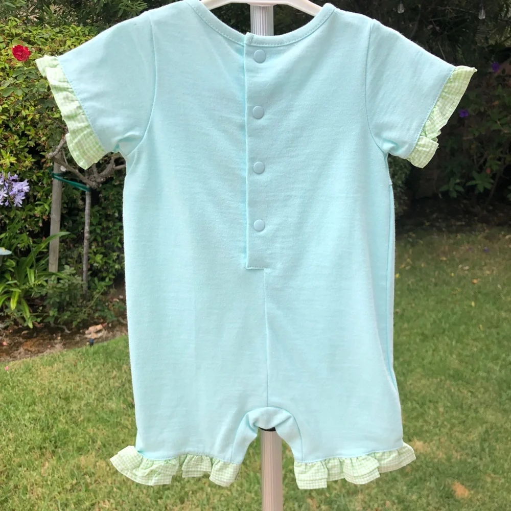 🍍NWT‎ Agabang Romper w Fish 🐠 Appliqué 3mo